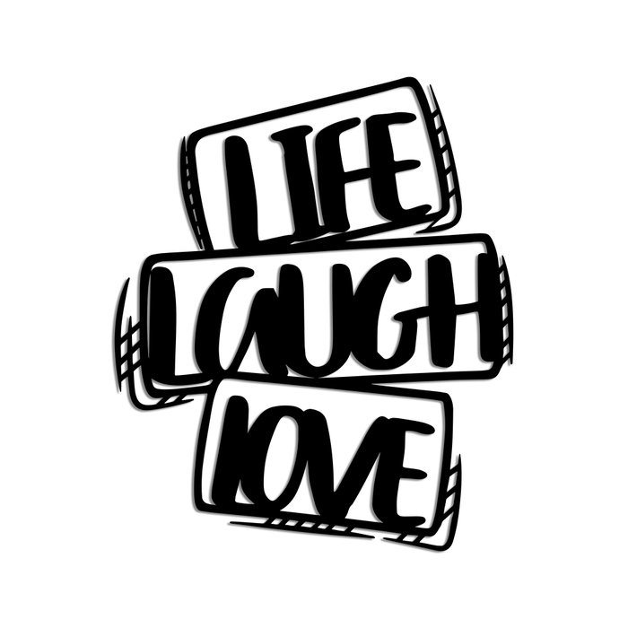 Wallity Life Laugh Love Escultura de Pared de Metal Negra Wallity Life Laugh Love Escultura de Pared de Metal Negra